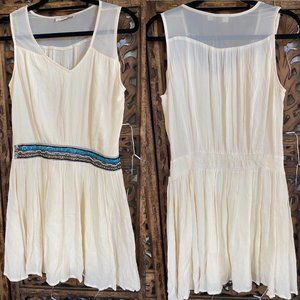 ANGL Cream Embellished Dress